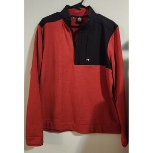 UNDER ARMOUR‎ STORM GOLF Burnt Orange Sweater Fleece Pullover Jacket Men's Sz LG